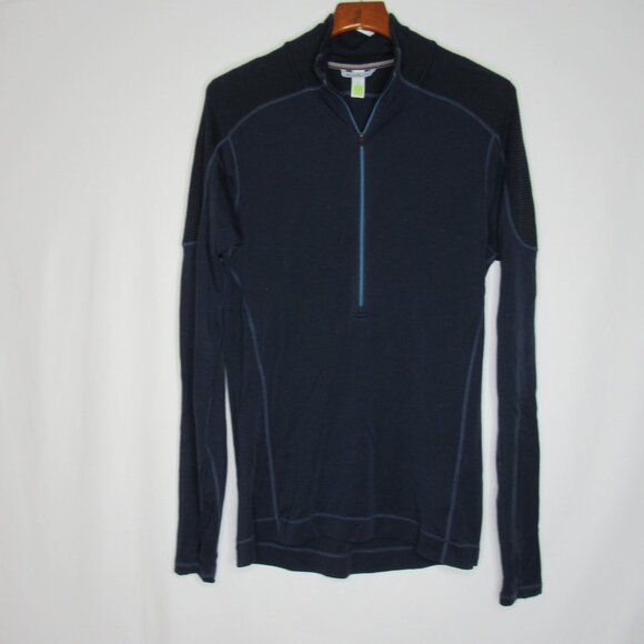 Smartwool Blue 1/2 Zip Merino Wool Baselayer Thermal Men's L Large - Picture 6 of 8